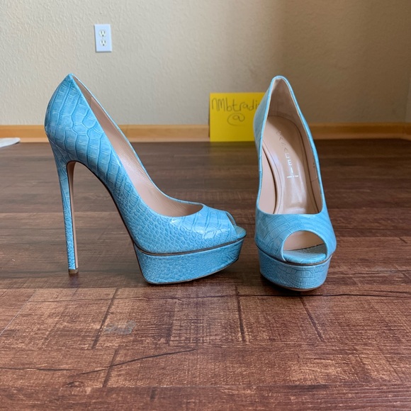 Casadei snake print peeptoe stiletto platform heel - Picture 14 of 14